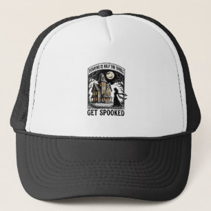 Haunted House Halloween Vintage Engraving Horror S Trucker Hat