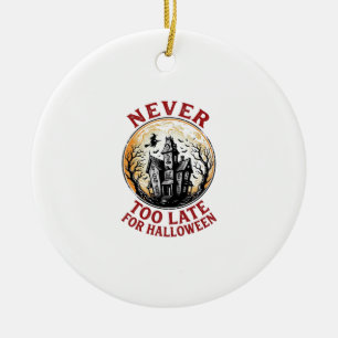 Haunted House Halloween Vintage Engraving Shirt_1 Ceramic Tree Decoration