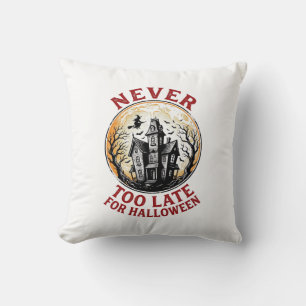 Haunted House Halloween Vintage Engraving Shirt_1 Cushion
