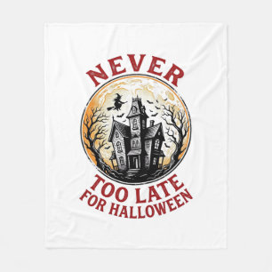 Haunted House Halloween Vintage Engraving Shirt_1 Fleece Blanket