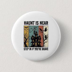 Haunted House Halloween Vintage Engraving Spooky D 6 Cm Round Badge