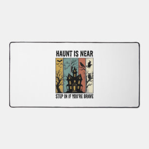 Haunted House Halloween Vintage Engraving Spooky D Desk Mat