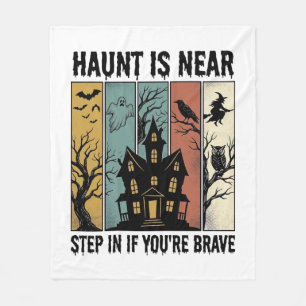 Haunted House Halloween Vintage Engraving Spooky D Fleece Blanket