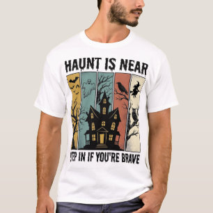 Haunted House Halloween Vintage Engraving Spooky D T-Shirt