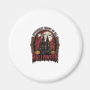Haunted House Halloween Vintage Engraving Spooky N Magnet