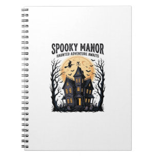 Haunted House Halloween Vintage Engraving Spooky N Notebook