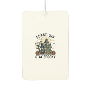 Haunted House Halloween Vintage Engraving Spooky S Car Air Freshener