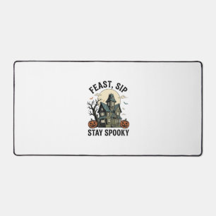 Haunted House Halloween Vintage Engraving Spooky S Desk Mat