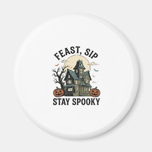 Haunted House Halloween Vintage Engraving Spooky S Magnet