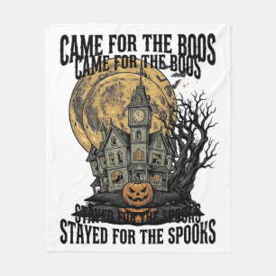 Haunted House Halloween Vintage Engraving Spooky T Fleece Blanket