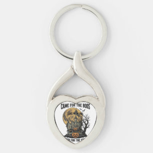 Haunted House Halloween Vintage Engraving Spooky T Key Ring