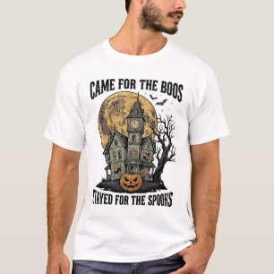 Haunted House Halloween Vintage Engraving Spooky T T-Shirt