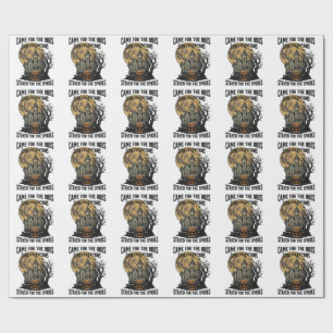 Haunted House Halloween Vintage Engraving Spooky T Wrapping Paper