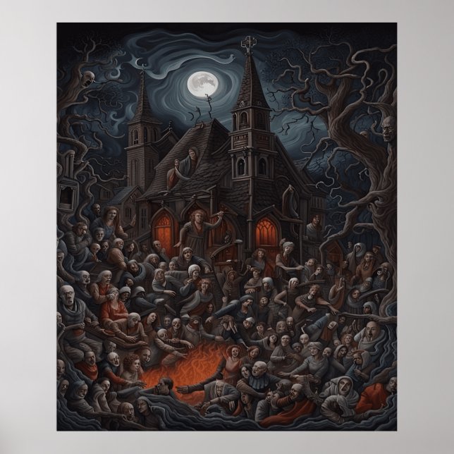 Haunted House Halloween Zombie Get Together Poster (Front)