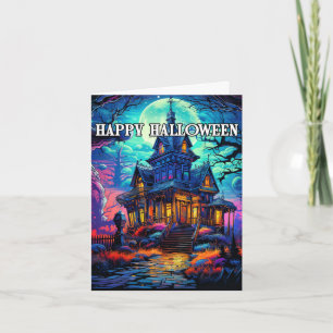 Haunted House Happy Halloween Card