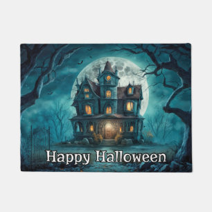 Haunted House   Happy Halloween Doormat