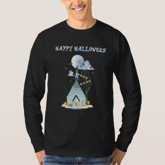 Haunted House Lazy Halloween Costume Scary Creepy  T-Shirt