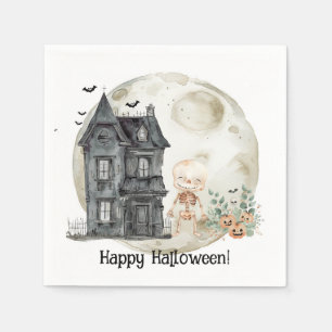Haunted House Mummy And Friends Halloween Party Napkin