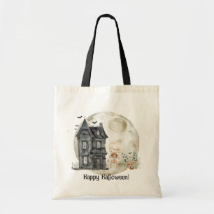 Haunted House Mummy And Friends Halloween Party Tote Bag