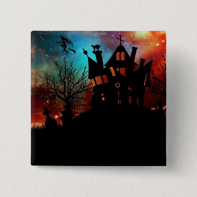 Haunted House on a Hill 15 Cm Square Badge (Front)