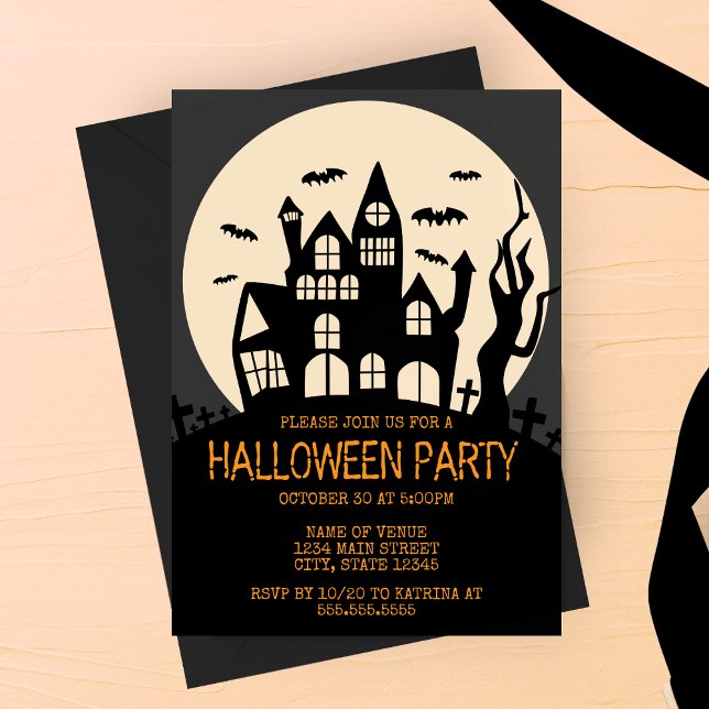 Haunted House on a Hill Halloween Party Invitation (Creator Uploaded)