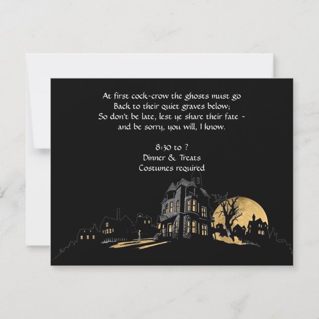 Haunted House on a Hill Halloween Party Invitation (Front)