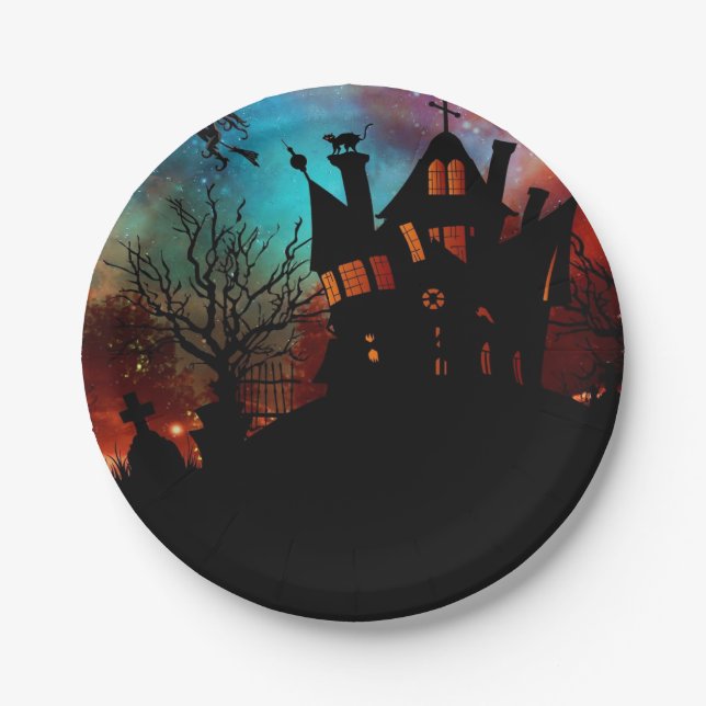 Haunted House on a Hill Paper Plate (Front)