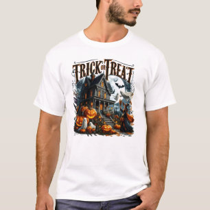 Haunted house on a spooky Halloween night T-Shirt