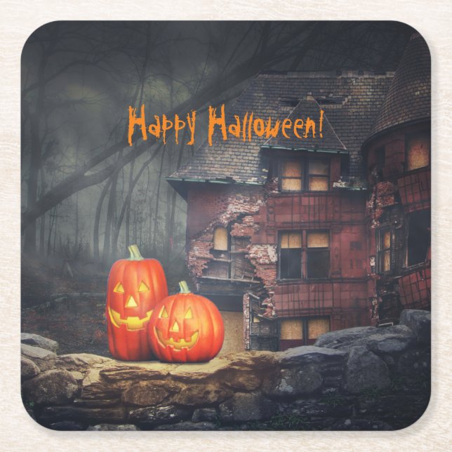 Haunted House Paper Coaster (Front)