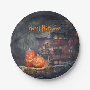 Haunted House Paper Plate