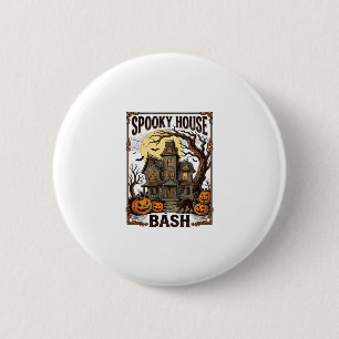 Haunted House Party Vintage Engraving Halloween De 6 Cm Round Badge