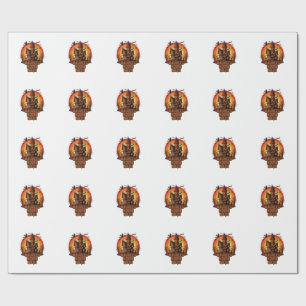 Haunted House Party Vintage Engraving Halloween De Wrapping Paper