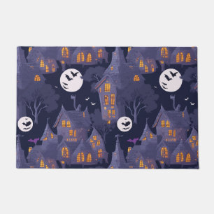 Haunted House Personalised Halloween Art Doormat