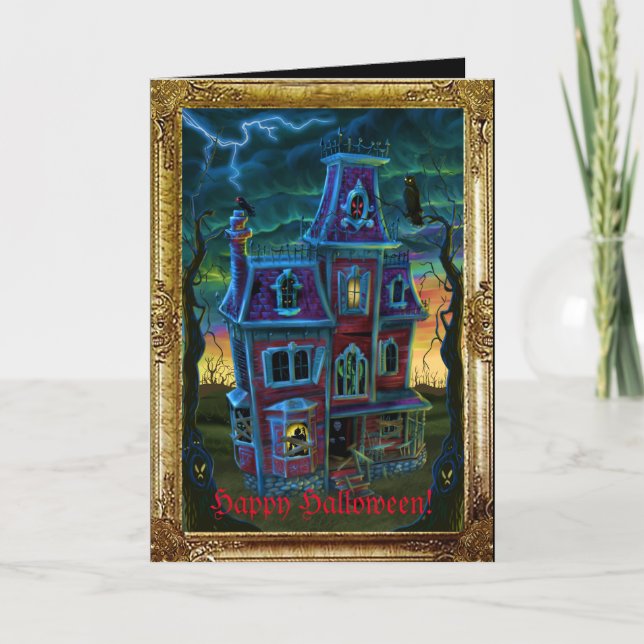 Haunted House Portrait Card (Front)