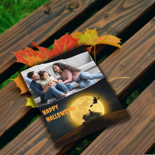 Haunted House pumpkin witch family photo  Postcard (Creator Uploaded)