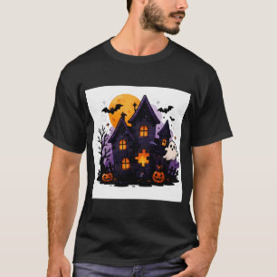 Haunted House Puzzle Sticker – Spooky Halloween T-Shirt