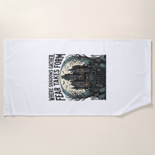 Haunted House Quote Shirt Vintage Gothic Cemetery Beach Towel