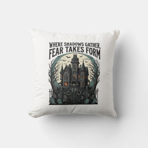Haunted House Quote Shirt Vintage Gothic Cemetery Cushion