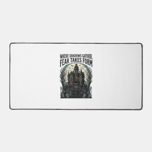 Haunted House Quote Shirt Vintage Gothic Cemetery Desk Mat