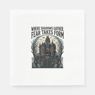Haunted House Quote Shirt Vintage Gothic Cemetery Napkin