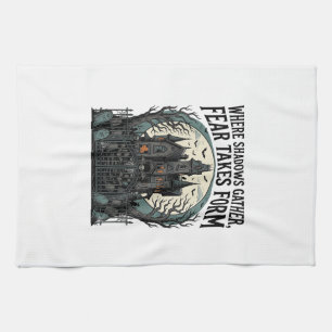 Haunted House Quote Shirt Vintage Gothic Cemetery Tea Towel