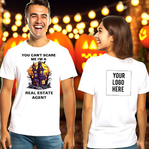 Haunted House Real Estate Agent Logo Halloween T-Shirt