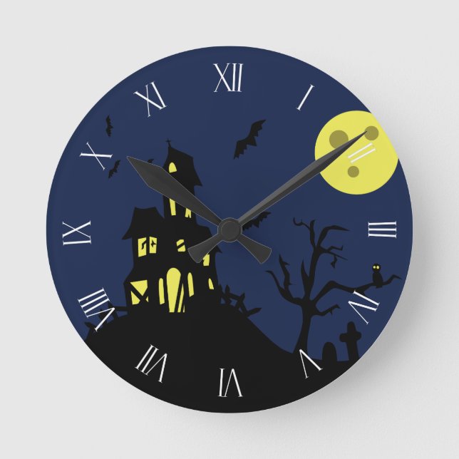 Haunted House Round Clock (Front)
