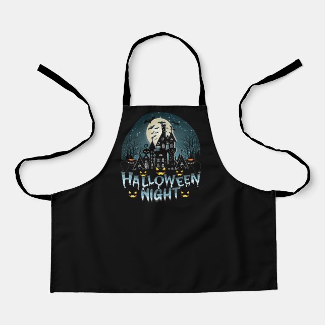 Haunted House, Scary Halloween Night Apron (Front)