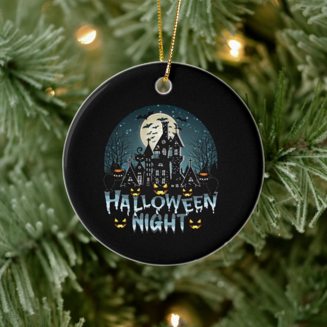 Haunted House, Scary Halloween Night Ceramic Tree Decoration (Tree)