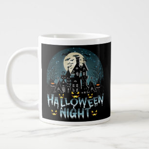 Haunted House, Scary Halloween Night Large Coffee Mug