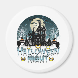 Haunted House, Scary Halloween Night Magnet