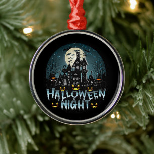 Haunted House, Scary Halloween Night Metal Tree Decoration