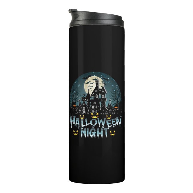 Haunted House, Scary Halloween Night Thermal Tumbler (Rotated Right)