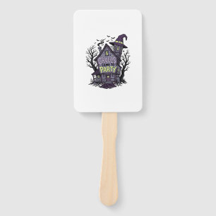 Haunted House Shirt Cute Spooky Party Halloween De Hand Fan